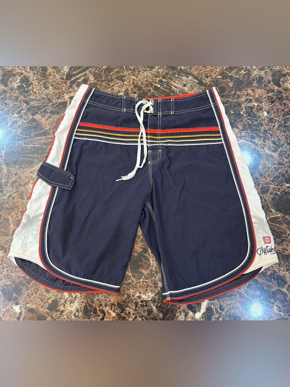 Vintage Billabong Men’s Navy Stripe Boardshorts